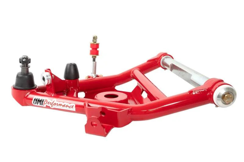 UMI Performance 73-87 GM C10 Street Performance Lower Control Arms - Red - Side View