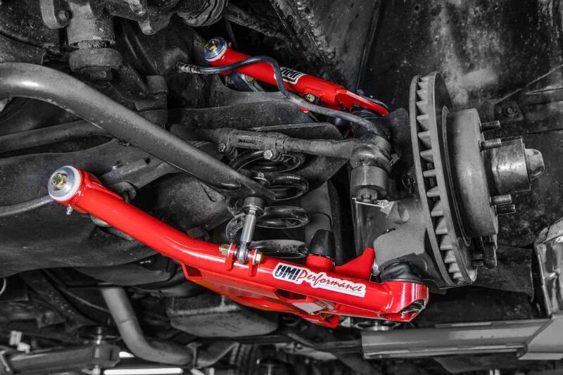 UMI Performance 73-87 GM C10 Street Performance Upper Control Arms - Red - Installation View