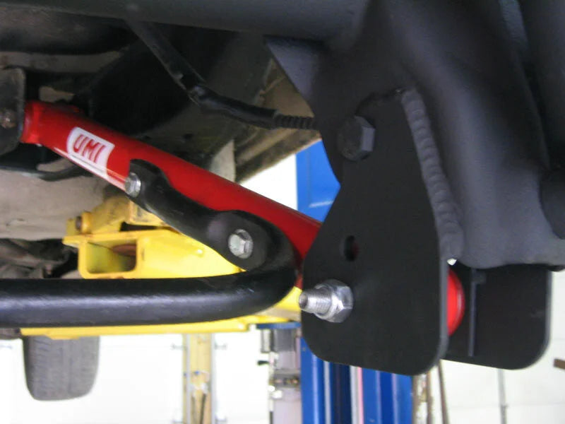 UMI Performance 78-88 GM G-Body Lower Control Arm & Adjustable Upper Control Arm Kit - Installation View