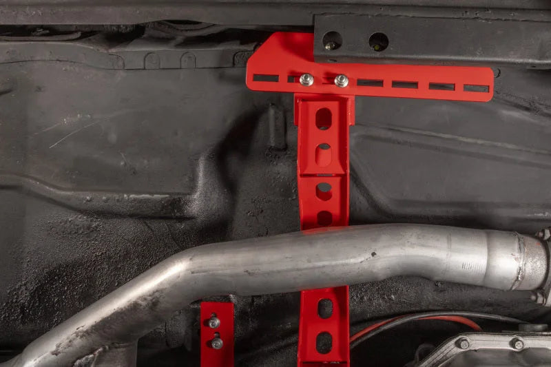 UMI Performance 78-88 GM G-Body Modular Adjustable Transmission Crossmember - Red - Side View