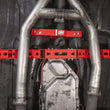 Load image into Gallery viewer, UMI Performance 78-88 GM G-Body Modular Adjustable Transmission Crossmember - Red - Installation View