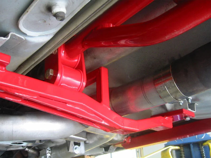 UMI Performance 93-02 GM F-Body Tunnel Brace Mount Long Tube Header Set-Ups w/ Loop - Back View