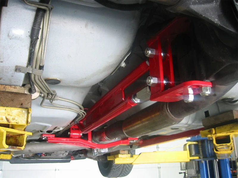 UMI Performance 93-02 GM F-Body Tunnel Brace Mount Long Tube Header Set-Ups w/ Loop - Installation View