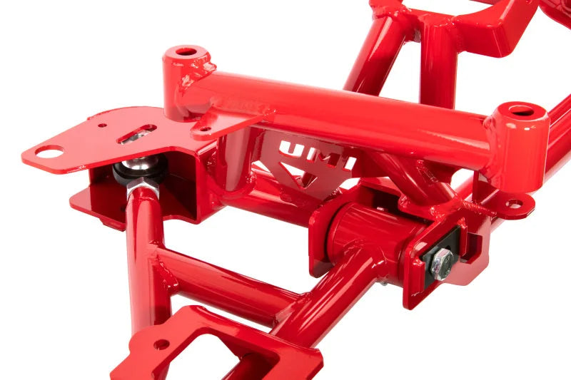 UMI Performance 98-02 GM F-Body K-Member LSX Rr Roll Center Increase- Red - Side View