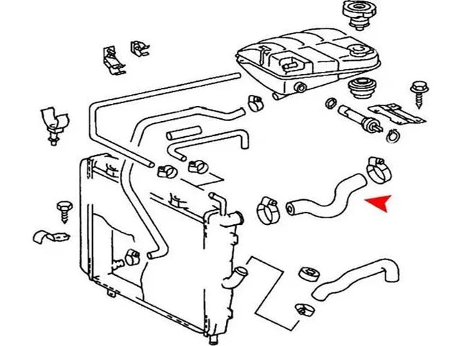 URO Parts Radiator Hose 126-501-47-82 - Side View