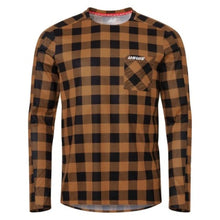 Load image into Gallery viewer, USWE Flannel Long Sleeve Lightweight Off-Road Jersey Bronze - Medium - Back View