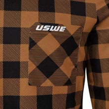 Load image into Gallery viewer, USWE Flannel Long Sleeve Lightweight Off-Road Jersey Bronze - XL - Installation View