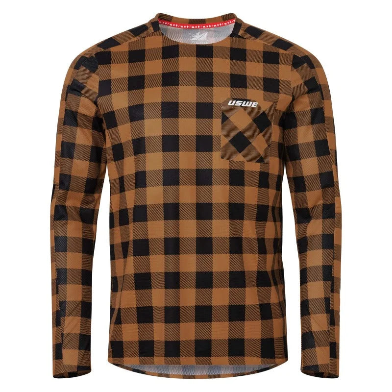 USWE Flannel Long Sleeve Lightweight Off-Road Jersey Bronze - XS - Side View