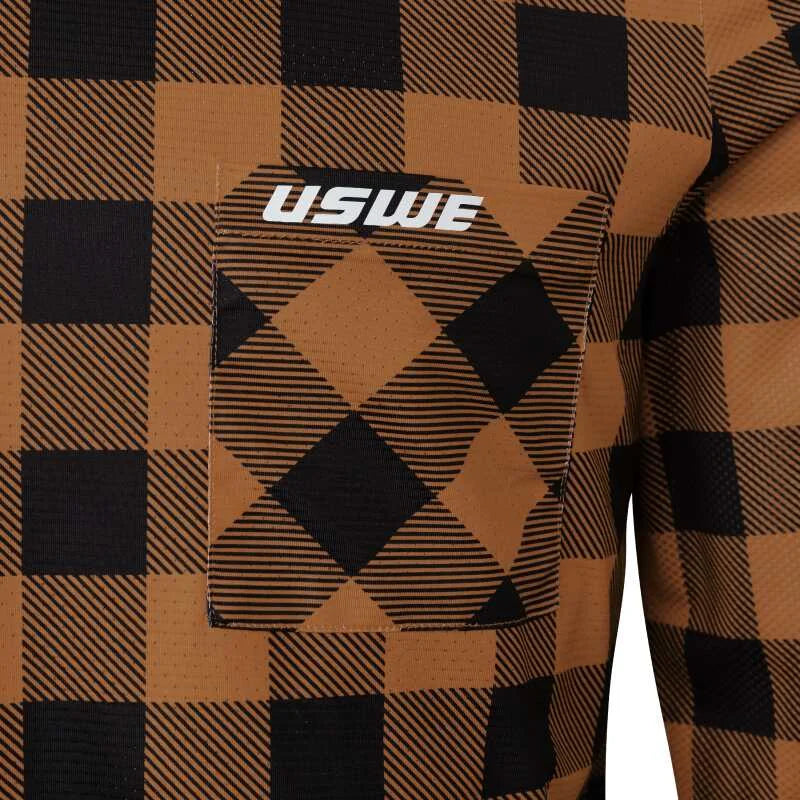 USWE Flannel Long Sleeve Lightweight Off-Road Jersey Bronze - XS - Back View