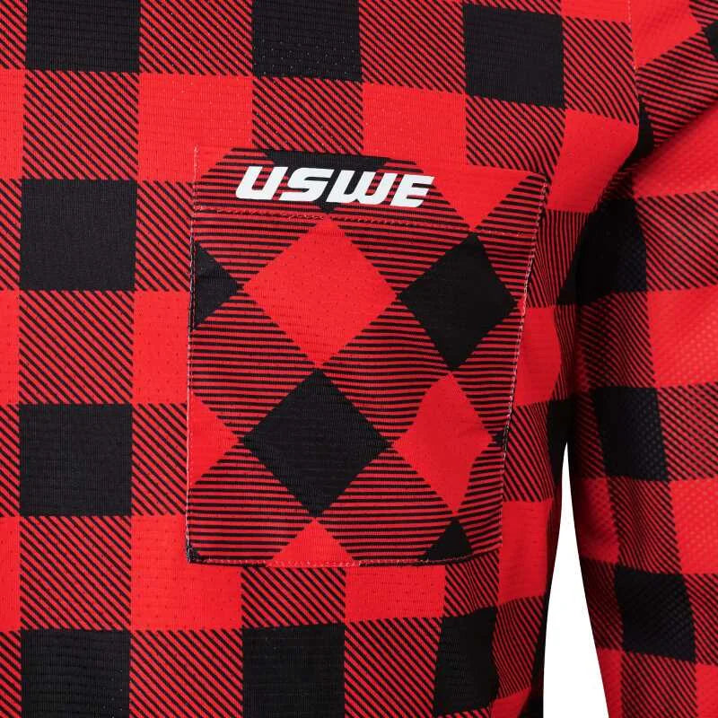 USWE Flannel Long Sleeve Lightweight Off-Road Jersey Flame Red - 2XL - Side View