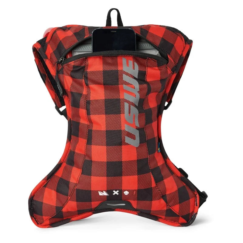 USWE Outlander Hydration Pack 2L - Flannel Red/Black - Detail View