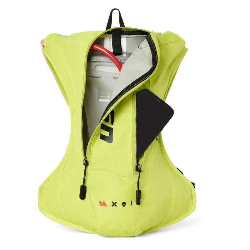 USWE Outlander Moto Hydration Pack 4L - Crazy Yellow - Side View