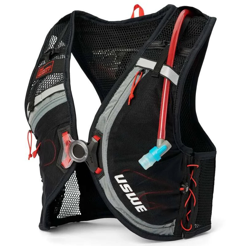 USWE Rush Bike Hydration Vest 8L Black/Grey - Small - Back View