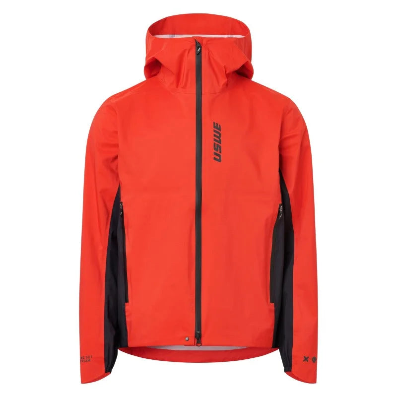 USWE Waterproof  MTB Jacket Flame Red - Medium - Back View