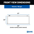 Load image into Gallery viewer, UWS 100-Gallon Rectangle Bright Aluminum Transfer Tank TT-100-RT-T-P - Side View