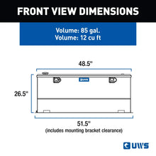 Load image into Gallery viewer, UWS 85-Gallon Combo Bright Aluminum Transfer Tank TT-85-COMBO - Side View