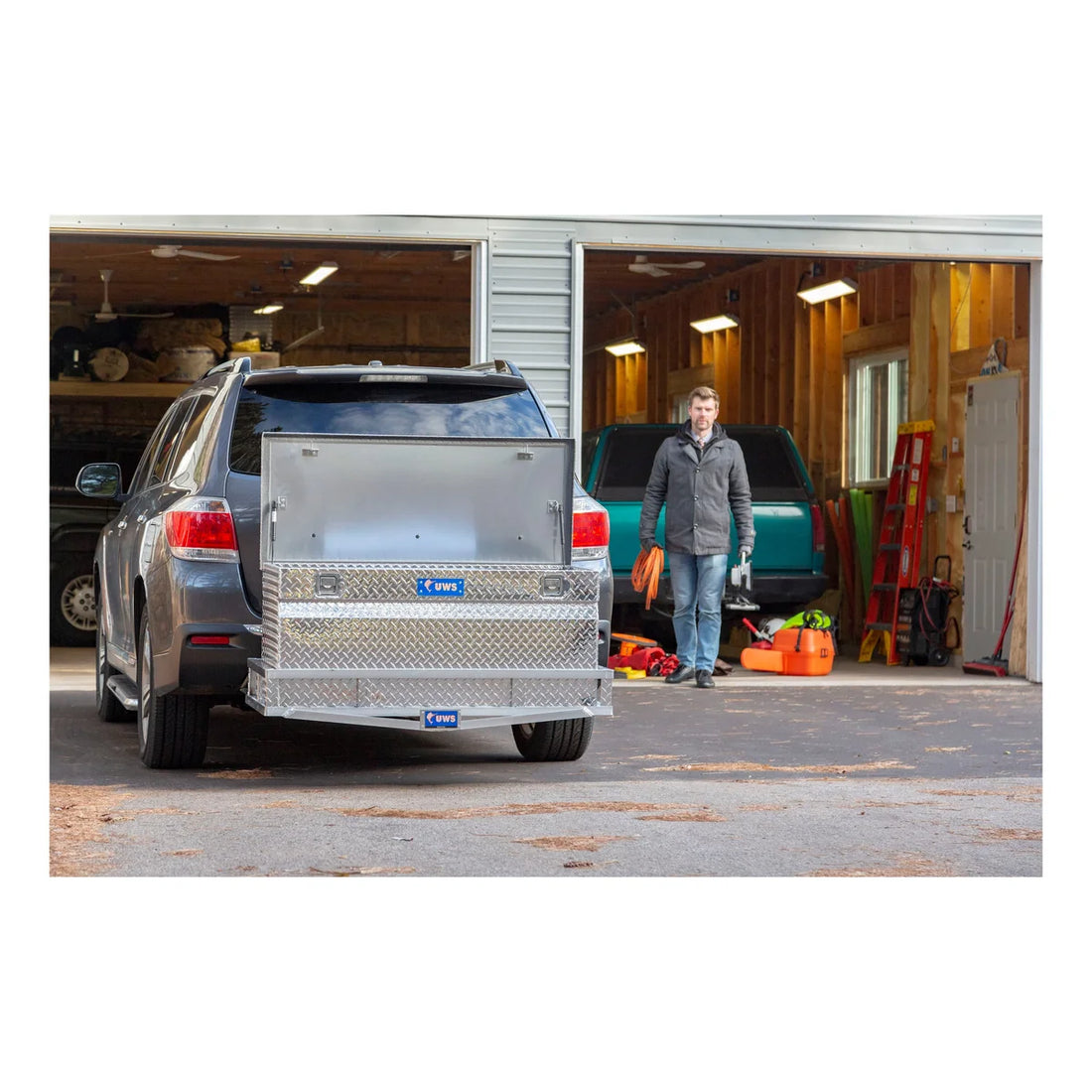 UWS Bright Aluminum 48" Cargo Carrier Utility Chest Box (LTL Shipping Only) TBC-48-DD - Side View