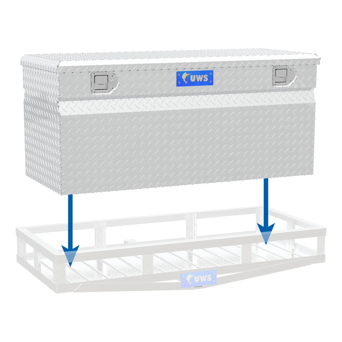 UWS Bright Aluminum 48" Cargo Carrier Utility Chest Box (LTL Shipping Only) TBC-48-DD - Back View