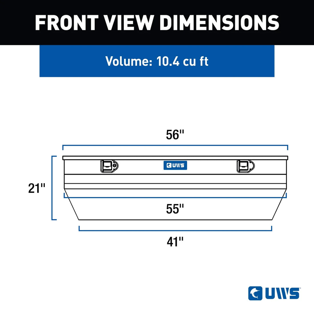 UWS Bright Aluminum 55" Wedged Angled Utility Chest Box (LTL Shipping Only) TBC-55-WN - Installation View