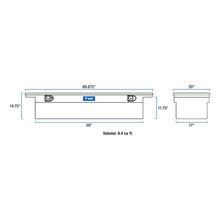 Load image into Gallery viewer, UWS Bright Aluminum 69" Crossover Truck Tool Box, Low Profile (Heavy Packaging) EC10451 - Back View