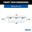 Load image into Gallery viewer, UWS Bright Aluminum 69" Crossover Truck Tool Box, Low Profile (LTL Shipping Only) TBS-69-LP - Back View
