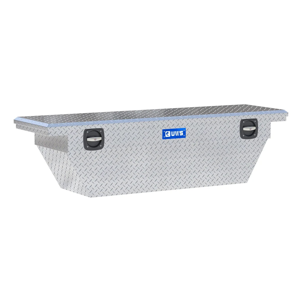 UWS Bright Aluminum 69" Deep Angled Secure Lock Truck Tool Box with Low Profile SLD-69-A-LP - Main Product View