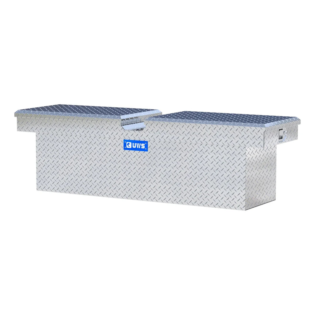 UWS Bright Aluminum 69" Deep Gull Wing Crossover Truck Tool Box TBD-69 - Side View