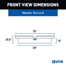 Load image into Gallery viewer, UWS Bright Aluminum 69" Deep Gull Wing Crossover Truck Tool Box TBD-69 - Back View