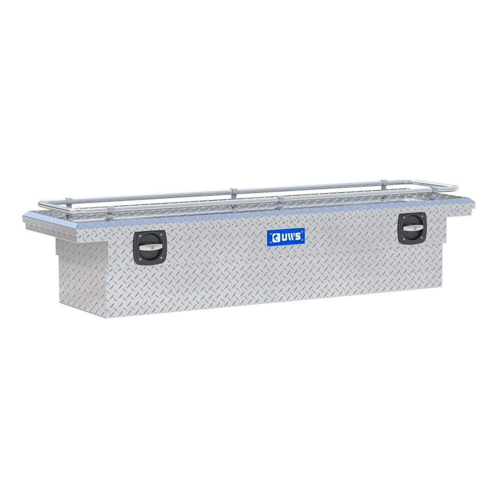 UWS Bright Aluminum 72" Secure Lock Crossover Truck Tool Box with Low Profile & Rail SL-72-LP-R - Main Product View