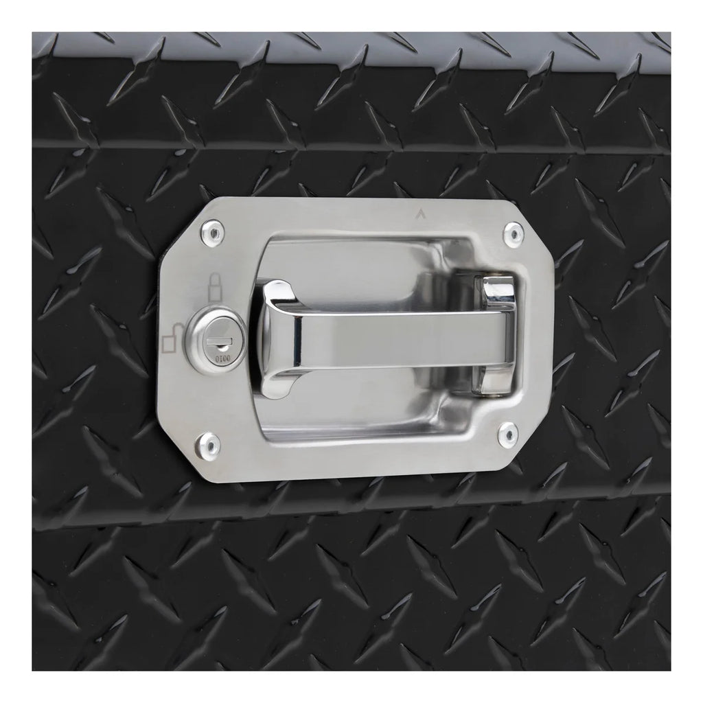 UWS Gloss Black 72" Truck Tool Box, Low Profile, Pull Handles (LTL Shipping Only) TBS-72-LP-PH-B - Back View