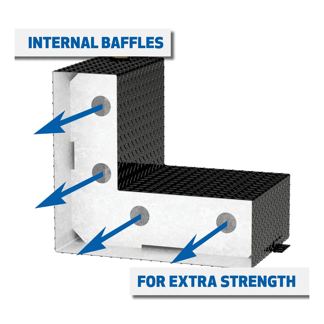 UWS Gloss Black 85-Gallon L-Shape Aluminum Transfer Tank TT-85-L-T-P-BLK - Additional View 5