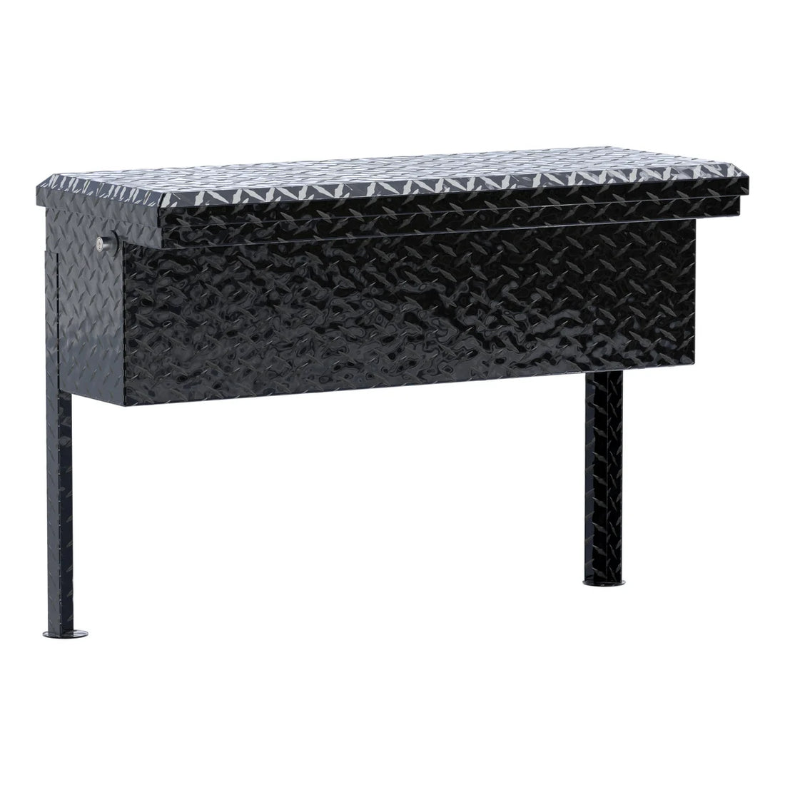 UWS Gloss Black Aluminum 36" Truck Side Tool Box, Low Profile (LTL Shipping Only) TBSM-36-LP-BLK - Installation View