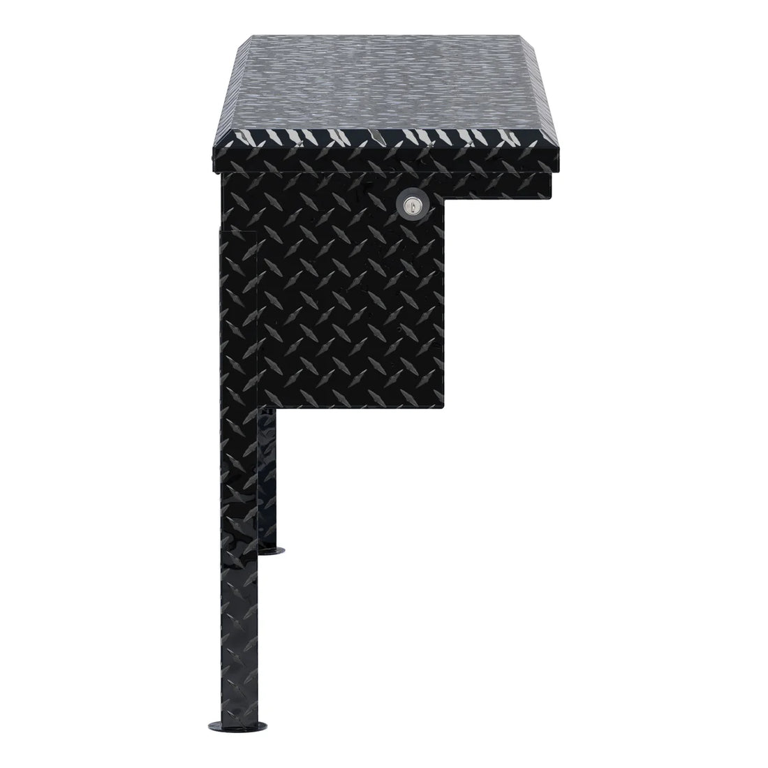 UWS Gloss Black Aluminum 48" Truck Side Tool Box, Low Profile (LTL Shipping Only) TBSM-48-LP-BLK - Side View