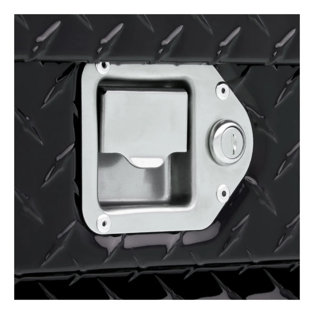 UWS Gloss Black Aluminum 63" Slim Truck Tool Box, Low Profile (LTL Shipping Only) TBS-63-SL-LP-B - Back View