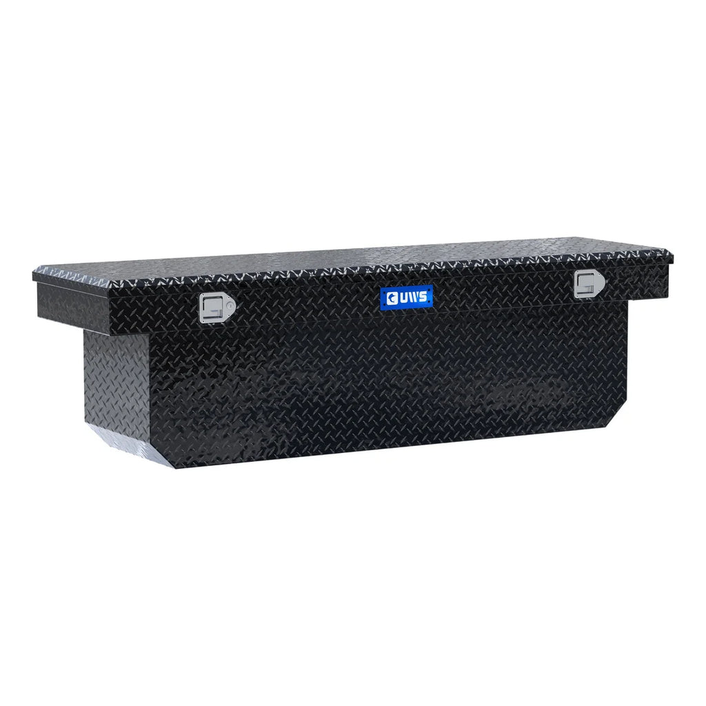 UWS Gloss Black Aluminum 72" Deep Angled Crossover Truck Tool Box TBSD-72-A-BLK - Main Product View
