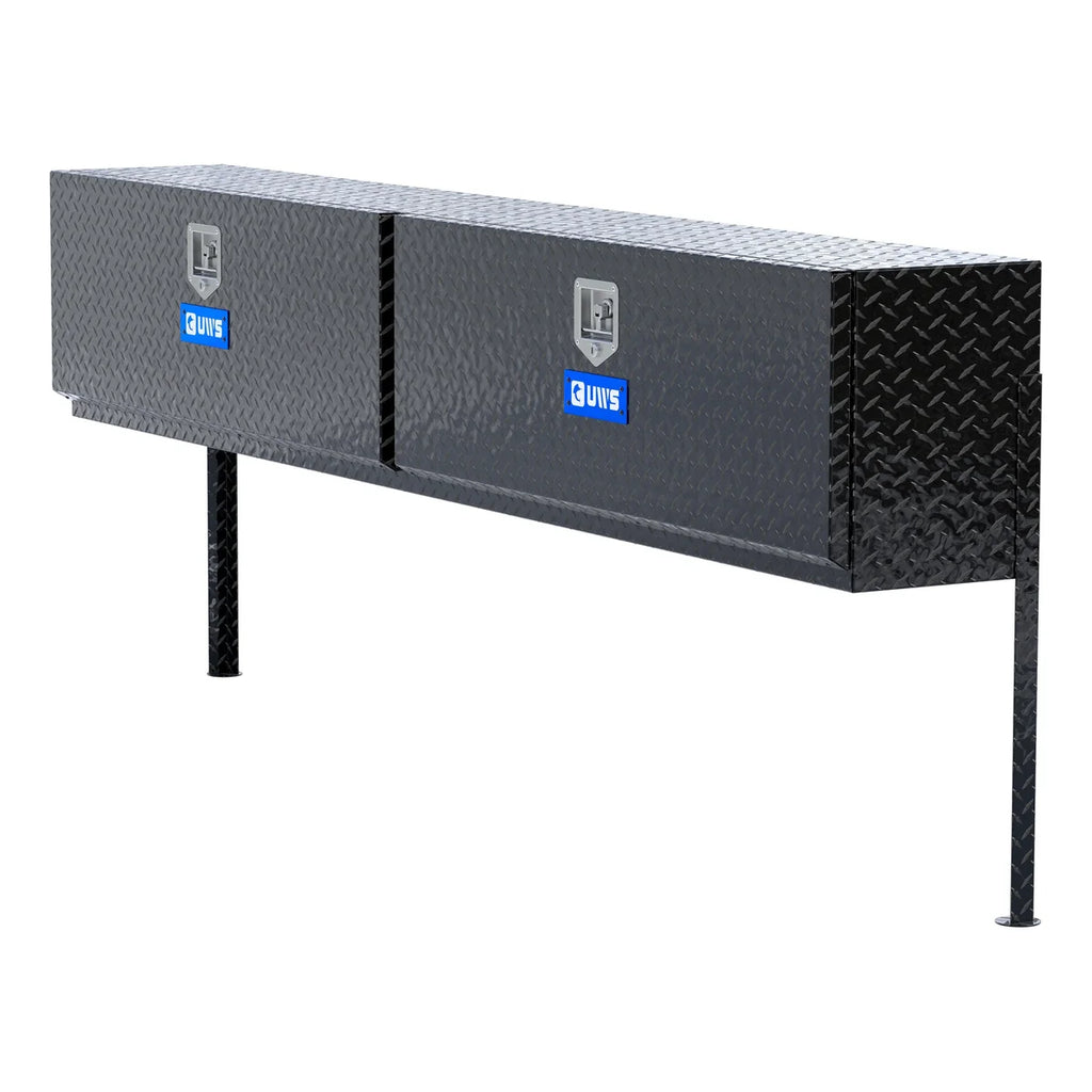 UWS Gloss Black Aluminum 96" Double-Door Topside Truck Tool Box TBTS-96-BLK - Main Product View