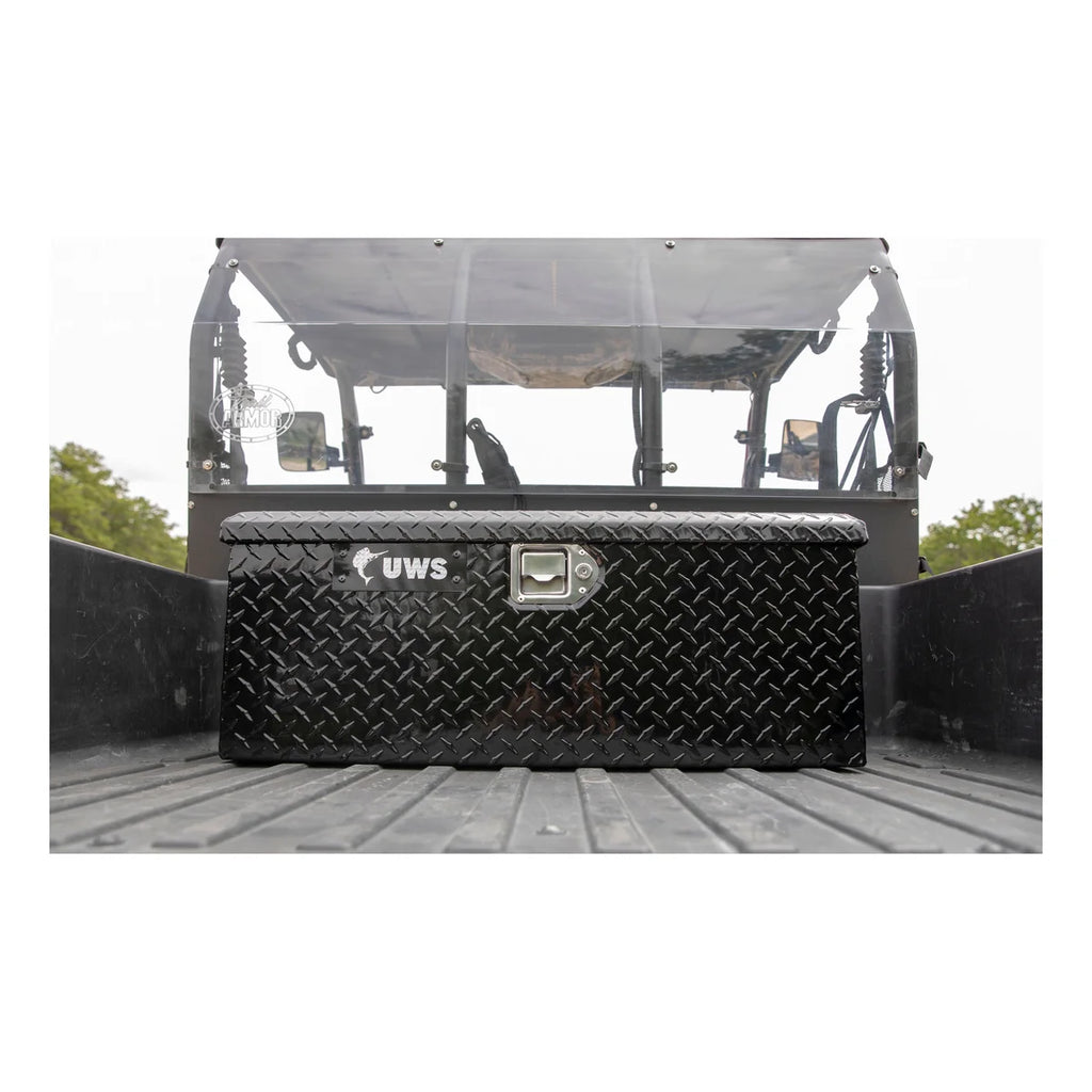 UWS Gloss Black Aluminum ATV Tool Box (LTL Shipping Only) ATV-BLK - Back View