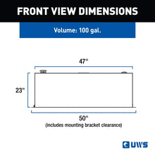 Load image into Gallery viewer, UWS Matte Black 100-Gallon Rectangle Steel Transfer Tank ST-100-RT-MB - Side View