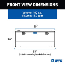 Load image into Gallery viewer, UWS Matte Black 100-Gallon Steel-Aluminum Combo Transfer Tank ST-100-COMBO-MB - Back View