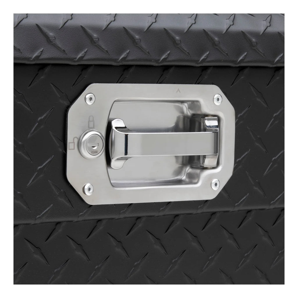 UWS Matte Black 69" Truck Tool Box, Low Profile, Pull Handles (LTL Shipping Only) TBS-69-LP-PH-MB - Back View
