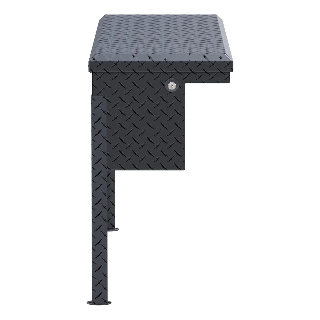 UWS Matte Black Aluminum 48" Truck Side Tool Box, Low Profile (LTL Shipping Only) TBSM-48-LP-MB - Side View