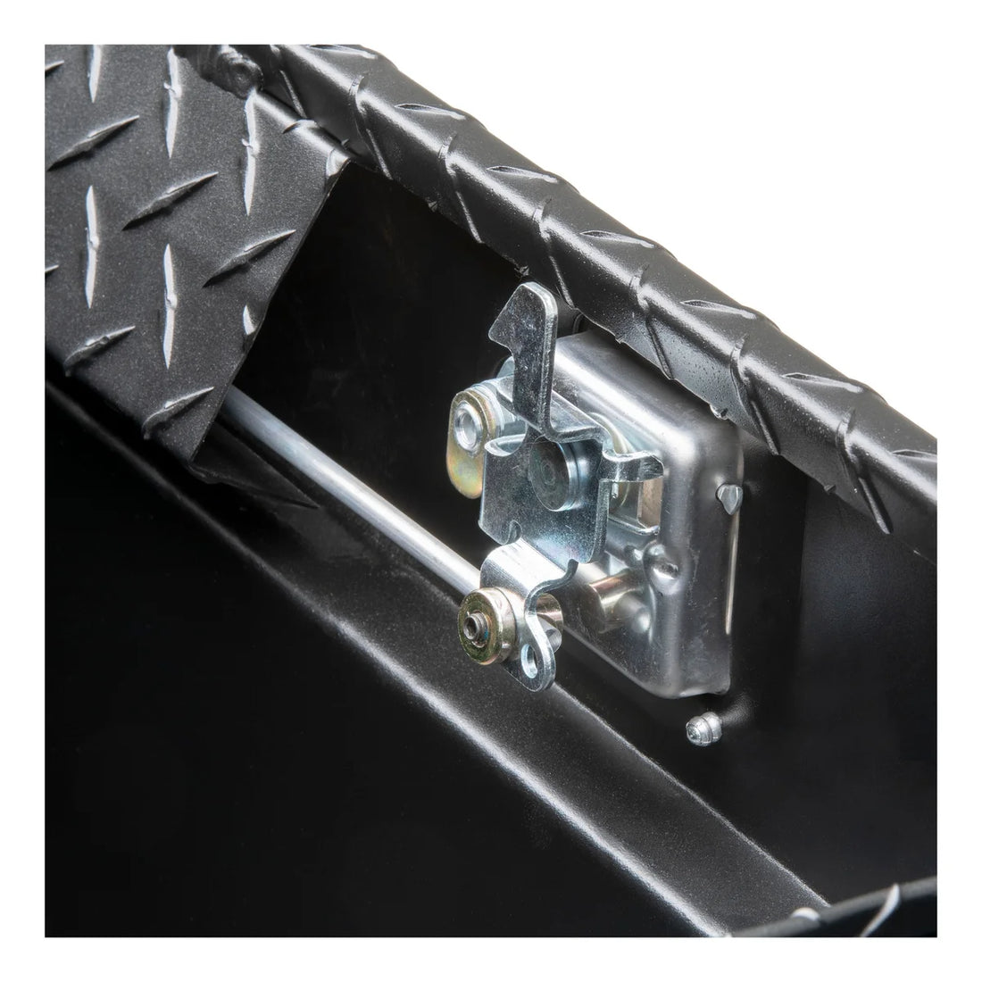 UWS Matte Black Aluminum 63" Angled Truck Tool Box, Low Profile (LTL Shipping Only) TBS-63-A-LP-MB - Installation View