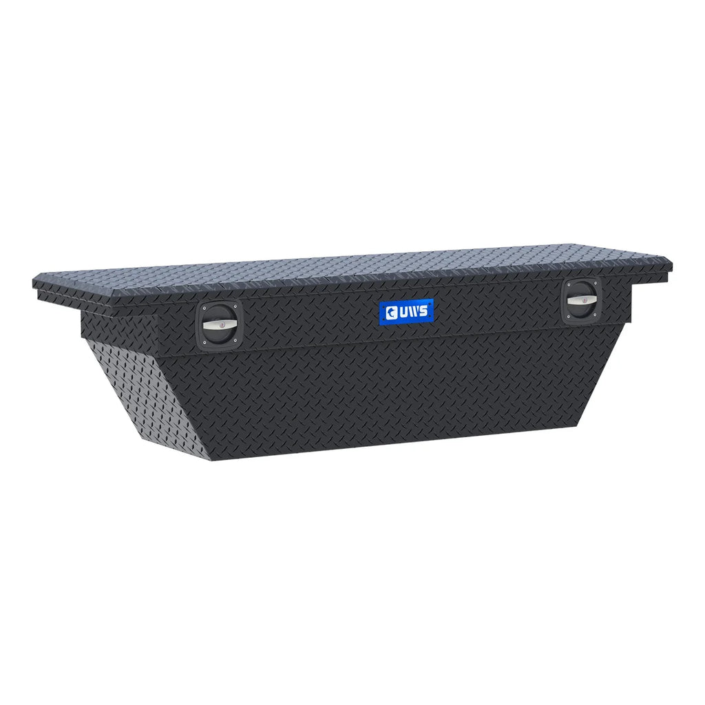 UWS Matte Black Aluminum 69" Deep Angled Secure Lock Truck Tool Box with Low Profile SLD-69-A-LP-MB - Main Product View