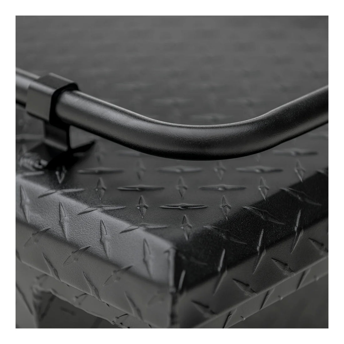 UWS Matte Black Aluminum 69" Secure Lock Crossover Truck Tool Box, Low Profile, Rail SL-69-LP-MB-R - Back View