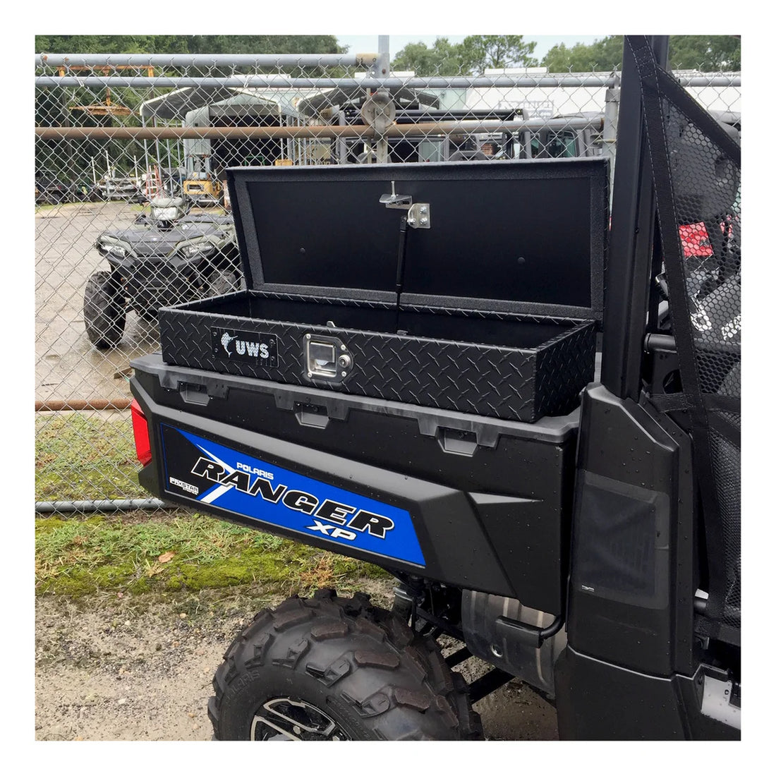 UWS Matte Black Aluminum UTV Side Tool Box - Polaris Ranger (LTL Shipping Only) UTV-SM33-MB - Side View