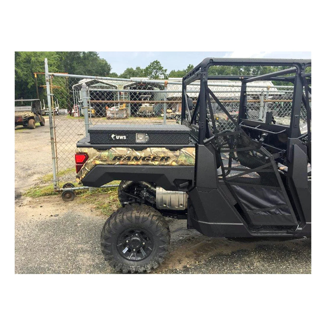 UWS Matte Black Aluminum UTV Side Tool Box - Polaris Ranger (LTL Shipping Only) UTV-SM33-MB - Back View