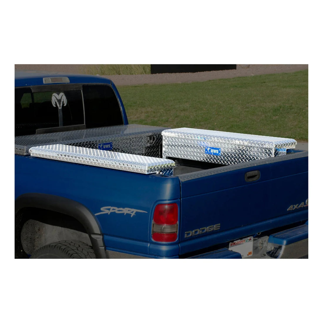 UWS Matte Black Hammerhead-Style 100-Gallon Steel-Aluminum Combo Transfer Tank ST-100HH-CB-MB - Back View