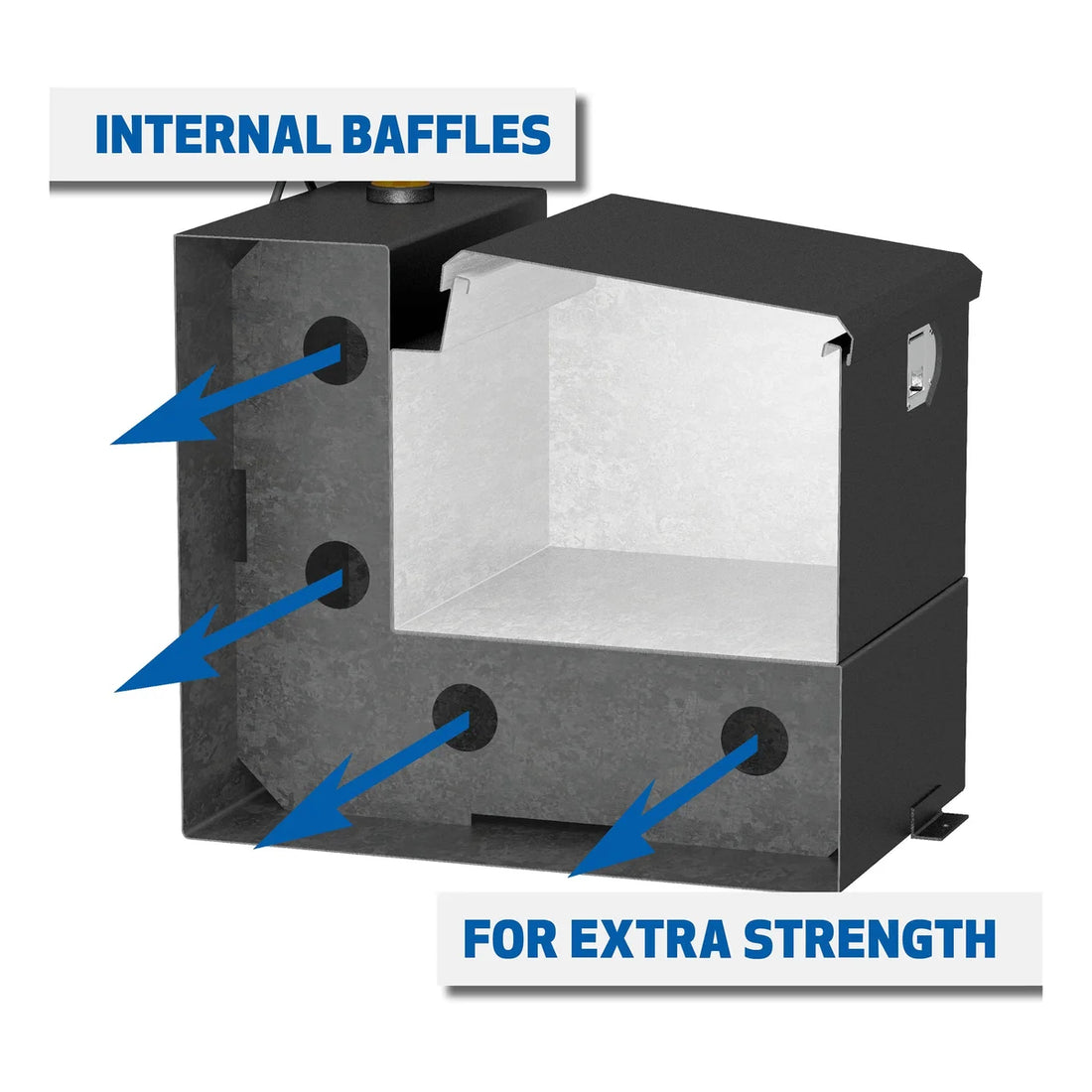 UWS Matte Black Hammerhead-Style 100-Gallon Steel-Aluminum Combo Transfer Tank ST-100HH-CB-MB - Additional View 14