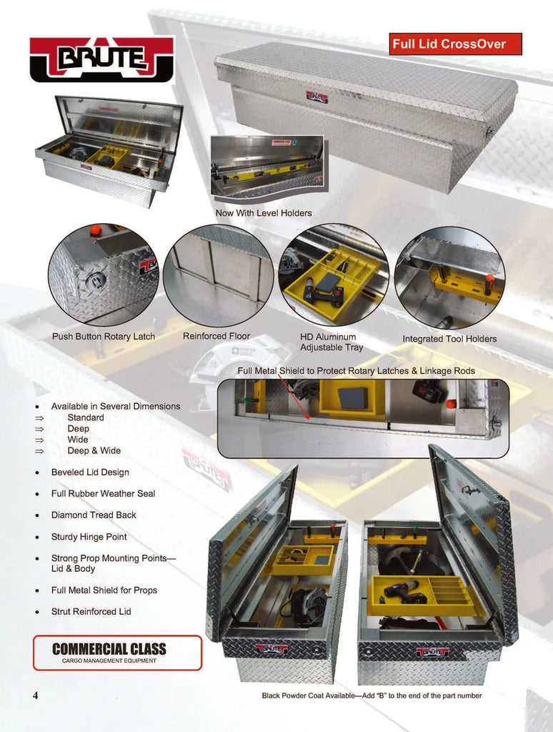 Unique Truck Accessories Full Lid Comm. Class Full Size CrossOver - Standard RB127FL - Side View