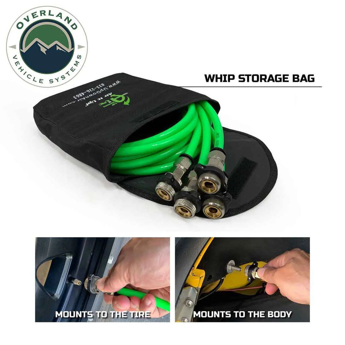 Up Down Air 4 Tire Tire Inflator System 2/4 Door W/Engine Mount With Box, Fittings, Hoses and Storage Bag Black 218-1819 f...
